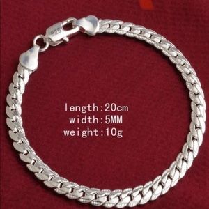 New 925 Sterling Silver Flat Snake Chain Bracelet